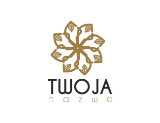 Projekt graficzny logo dla firmy online kwiat z liśćmi